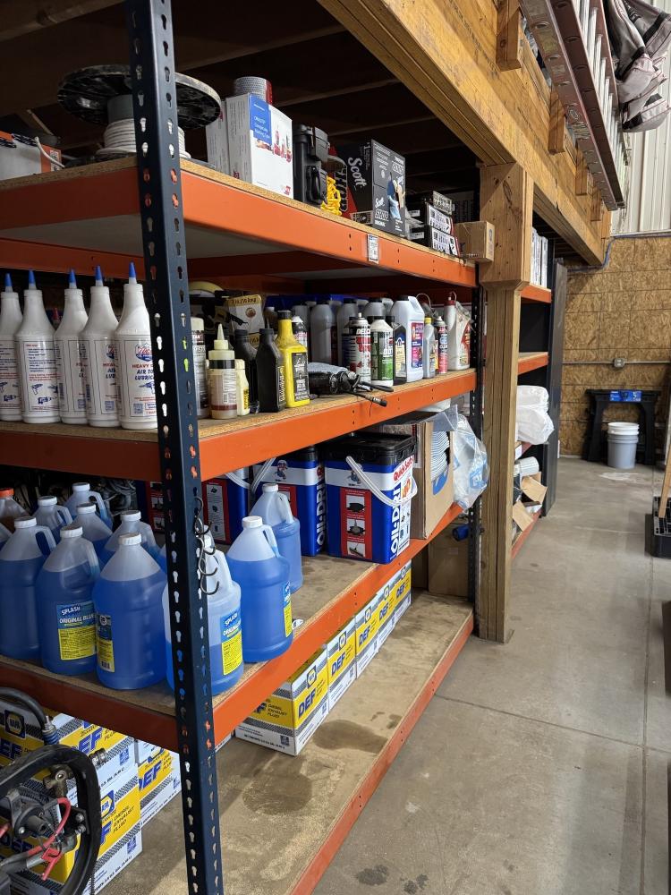 Another view of MJ Painting Contractor’s heavy-duty shelving installation.