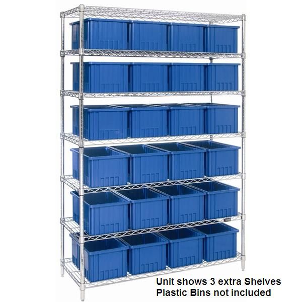 Chrome Wire Shelving Add-on Unit with Wire Shelves