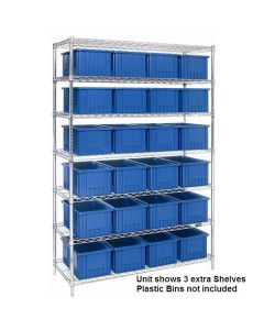 Chrome Wire Shelving Add-on Unit with Wire Shelves