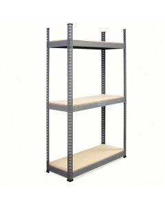 METAL POINT®PLUS Steel Shelving Unit with particle board Shelves color gray